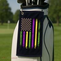 Mardi Gras Festive USA Flag Golf Towel thumb 2