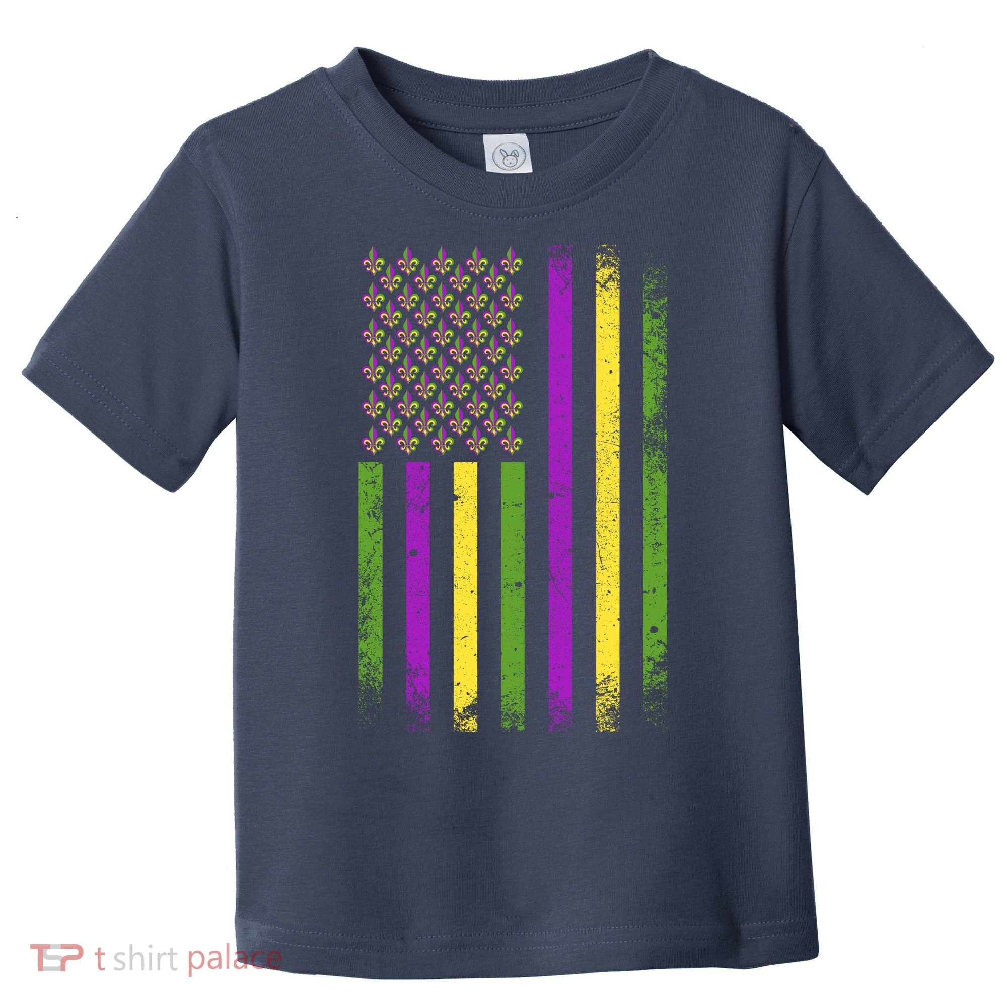 Mardi Gras Festive USA Flag Toddler T-Shirt