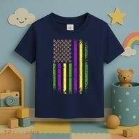 Mardi Gras Festive USA Flag Toddler T-Shirt thumb 3