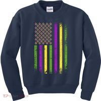 Mardi Gras Festive USA Flag Kids Sweatshirt thumb 0