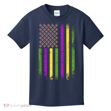Mardi Gras Festive USA Flag Kids T-Shirt
