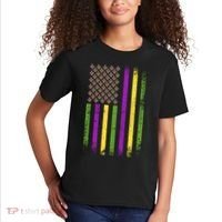 Mardi Gras Festive USA Flag Kids T-Shirt thumb 2