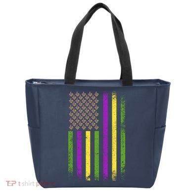 Mardi Gras Festive USA Flag Tote Bag