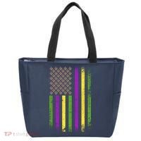 Mardi Gras Festive USA Flag Tote Bag thumb 0