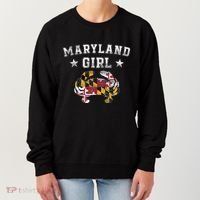 Maryland Girl Flag Blue Crab State Pride Retro Women's Sweatshirt thumb 0
