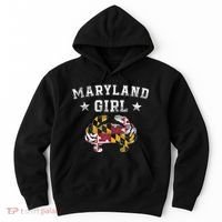 Maryland Girl Flag Blue Crab State Pride Retro Hoodie thumb 0