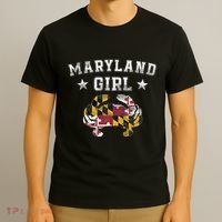 Maryland Girl Flag Blue Crab State Pride Retro T-Shirt thumb 3