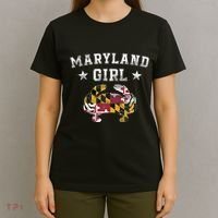 Maryland Girl Flag Blue Crab State Pride Retro T-Shirt thumb 4