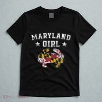 Maryland Girl Flag Blue Crab State Pride Retro T-Shirt thumb 5