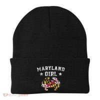 Maryland Girl Flag Blue Crab State Pride Retro Beanie thumb 0