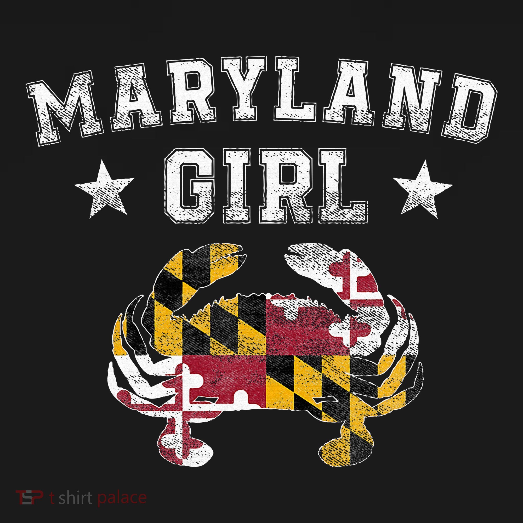 Maryland Girl Flag Blue Crab State Pride Retro Women's Hoodie