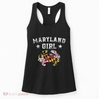 Maryland Girl Flag Blue Crab State Pride Retro Women's Tank Top thumb 0