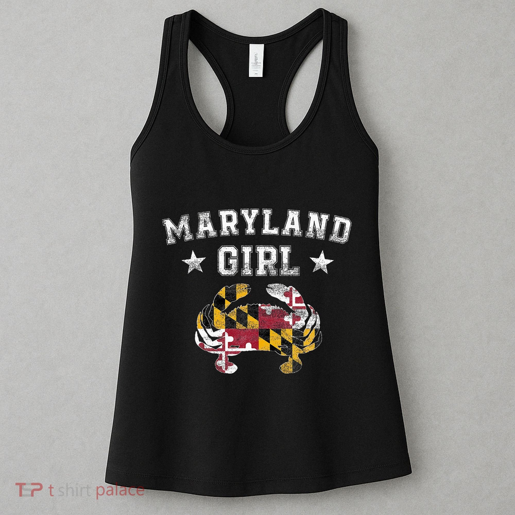 Maryland Girl Flag Blue Crab State Pride Retro Women's Tank Top
