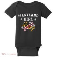 Maryland Girl Flag Blue Crab State Pride Retro Baby Bodysuit thumb 0