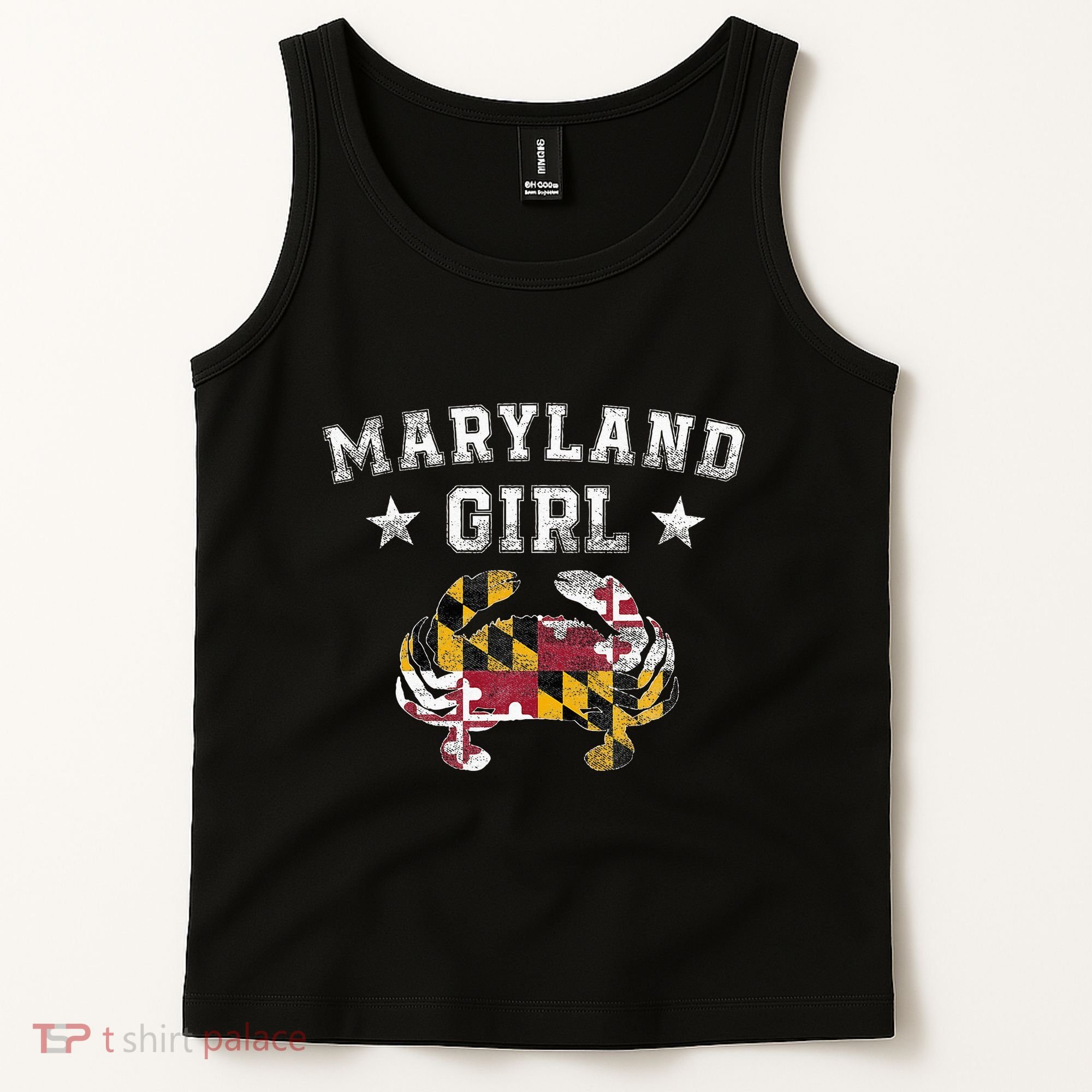 Maryland Girl Flag Blue Crab State Pride Retro Tank Top