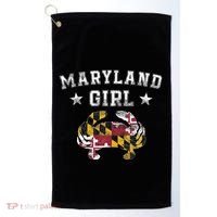 Maryland Girl Flag Blue Crab State Pride Retro Golf Towel thumb 0