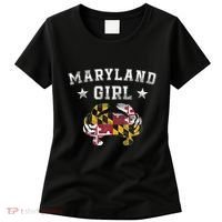 Maryland Girl Flag Blue Crab State Pride Retro Women's T-Shirt thumb 0