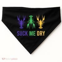 Mardi Gras Funny Suck Me Dry Crawfish Carnival Party USA-Made Doggie Bandana thumb 0