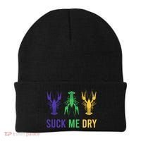 Mardi Gras Funny Suck Me Dry Crawfish Carnival Party Beanie thumb 0