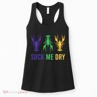 Mardi Gras Funny Suck Me Dry Crawfish Carnival Party Women's Tank Top thumb 0