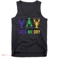 Mardi Gras Funny Suck Me Dry Crawfish Carnival Party Tank Top thumb 0