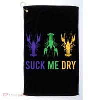Mardi Gras Funny Suck Me Dry Crawfish Carnival Party Golf Towel thumb 0
