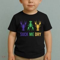 Mardi Gras Funny Suck Me Dry Crawfish Carnival Party Toddler T-Shirt thumb 2
