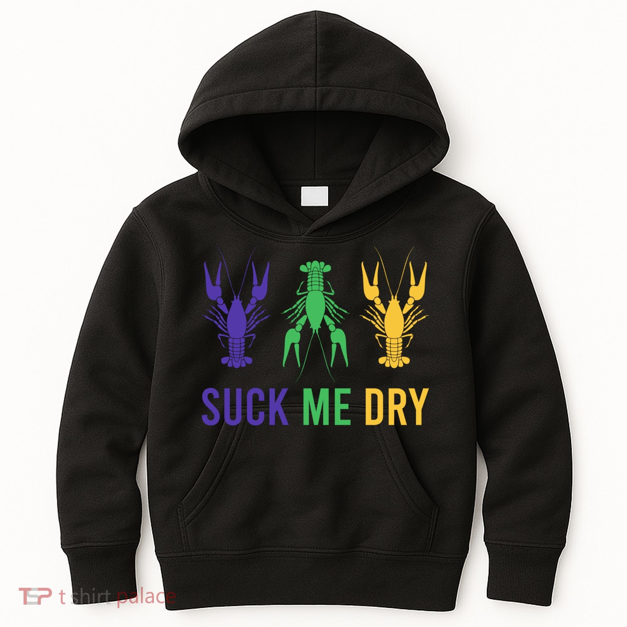Mardi Gras Funny Suck Me Dry Crawfish Carnival Party Kids Hoodie