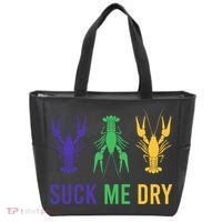 Mardi Gras Funny Suck Me Dry Crawfish Carnival Party Tote Bag thumb 0