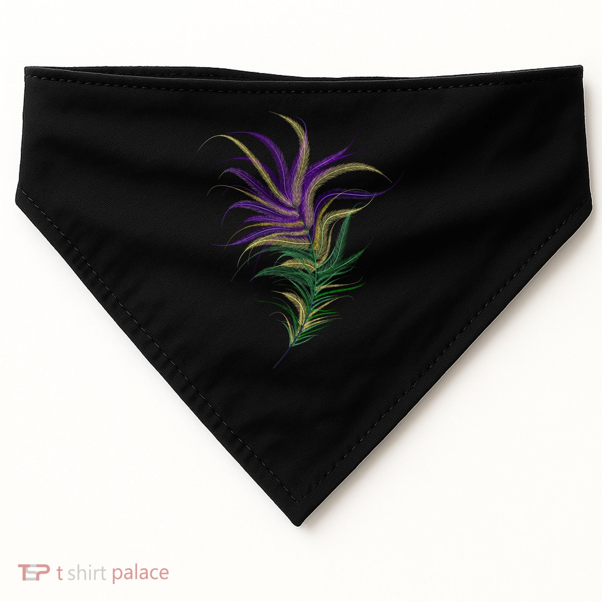 Mardi Gras Festive Feather USA-Made Doggie Bandana