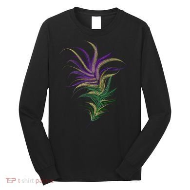Mardi Gras Festive Feather Long Sleeve Shirt