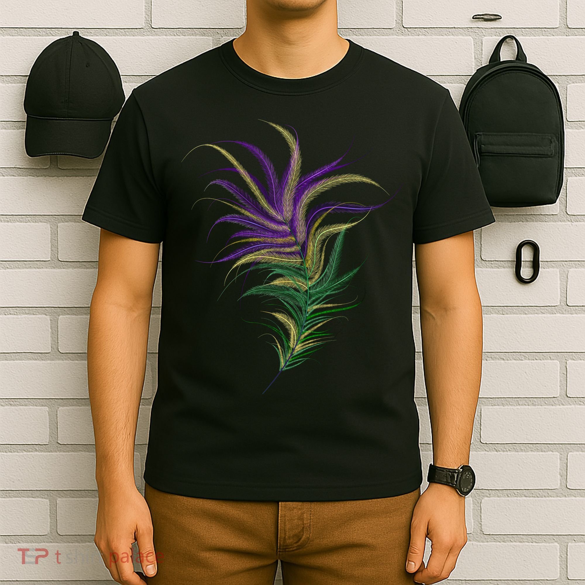 Mardi Gras Festive Feather T-Shirt