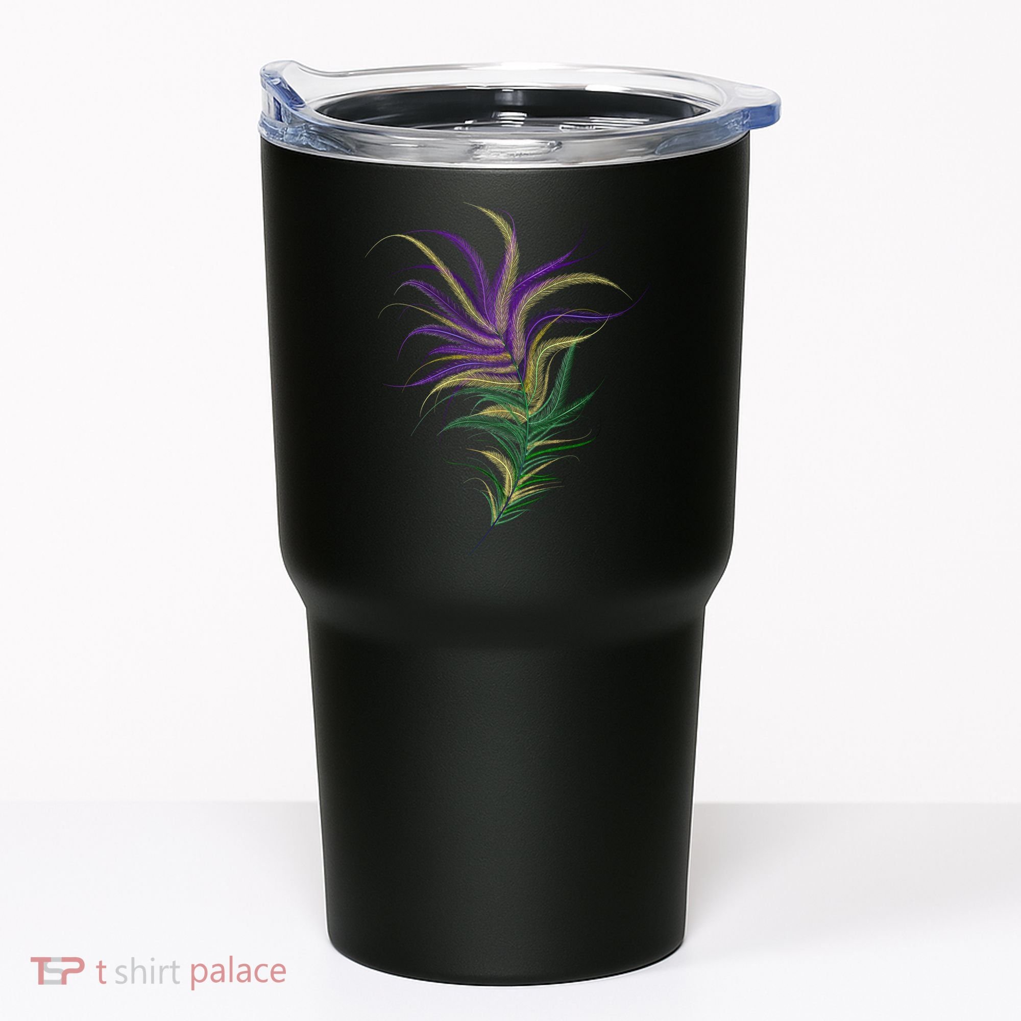 Mardi Gras Festive Feather Tumbler