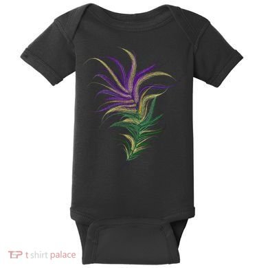 Mardi Gras Festive Feather Baby Bodysuit
