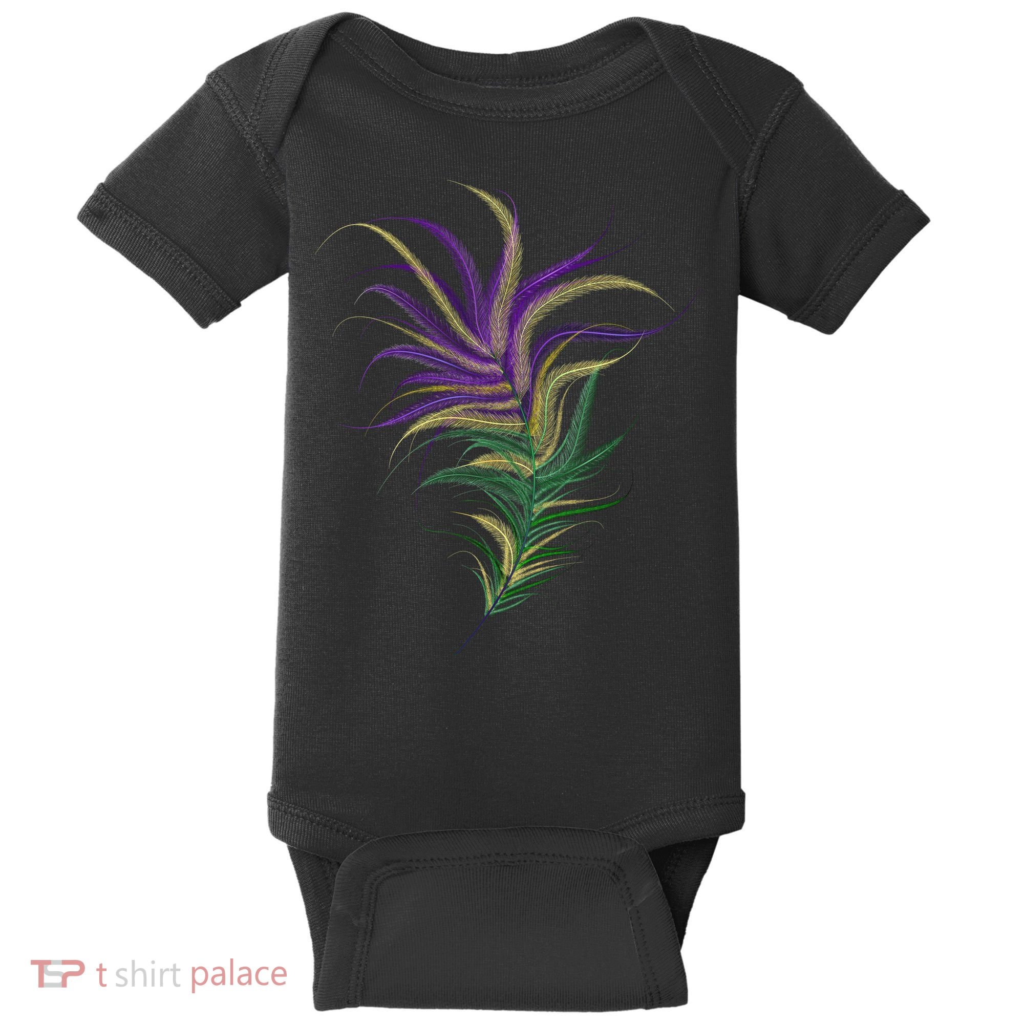 Mardi Gras Festive Feather Baby Bodysuit