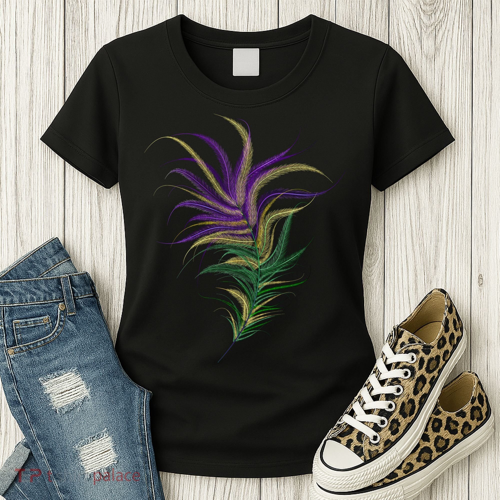Mardi Gras Festive Feather Women's T-Shirt