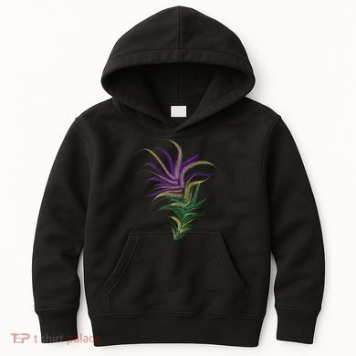 Mardi Gras Festive Feather Kids Hoodie