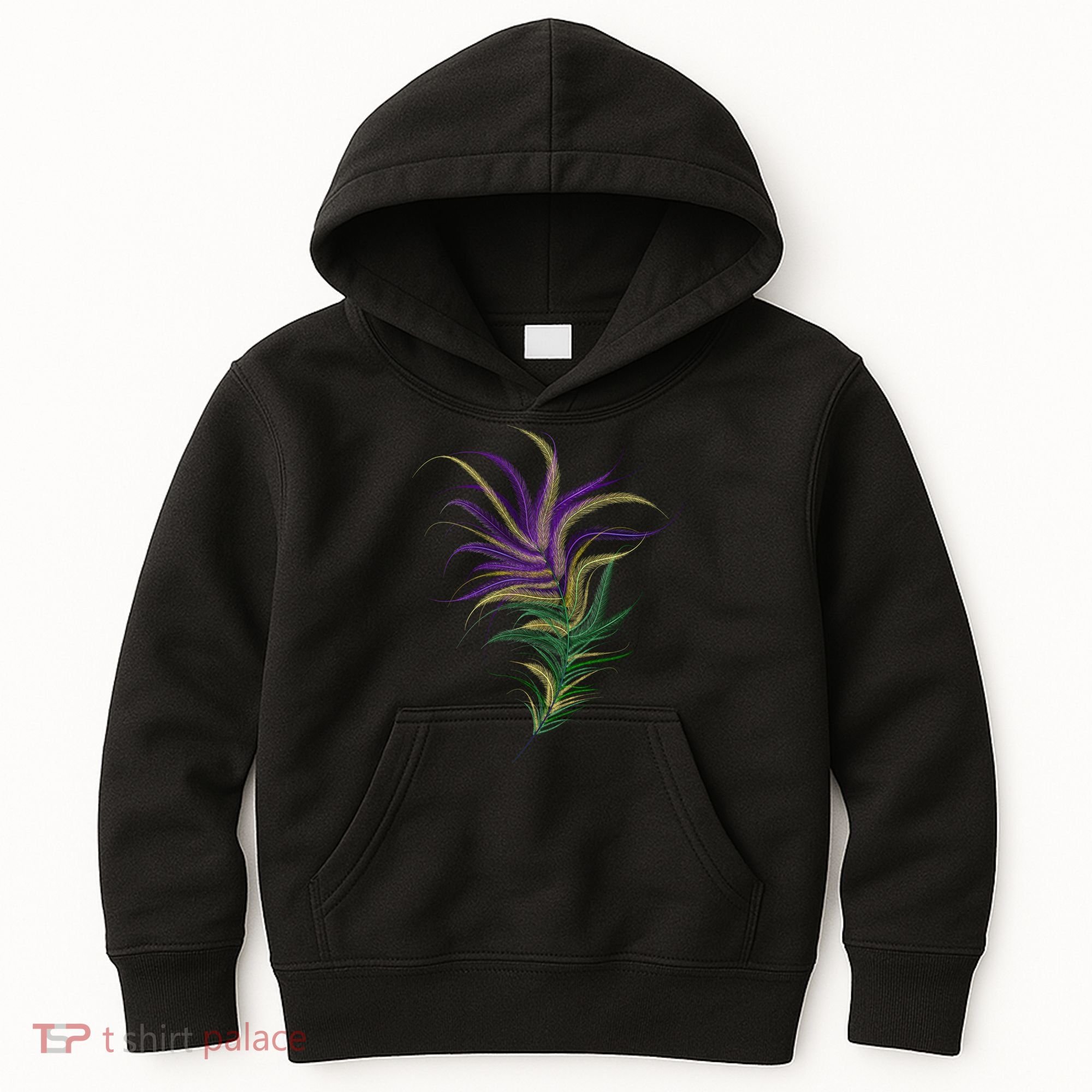 Mardi Gras Festive Feather Kids Hoodie