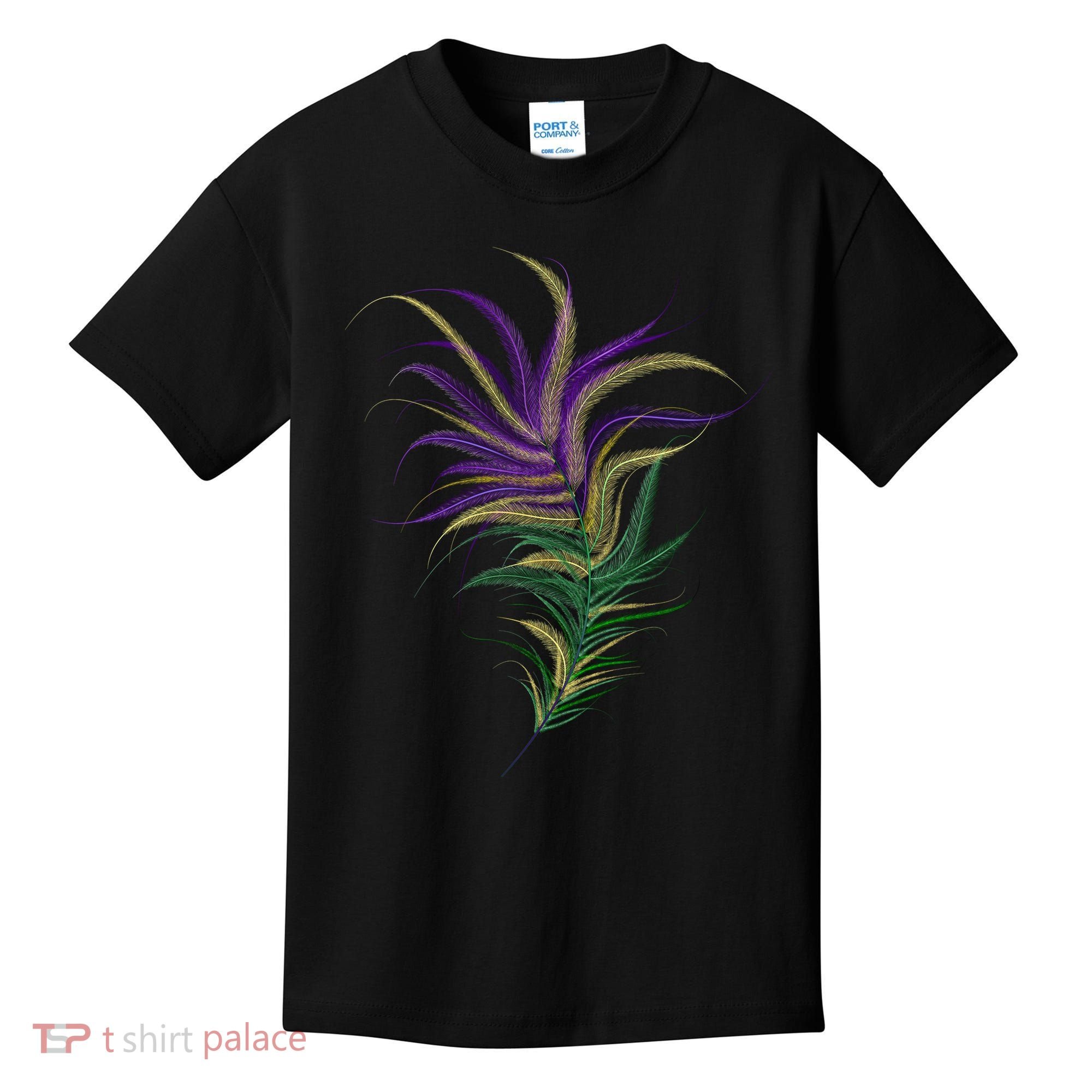 Mardi Gras Festive Feather Kids T-Shirt