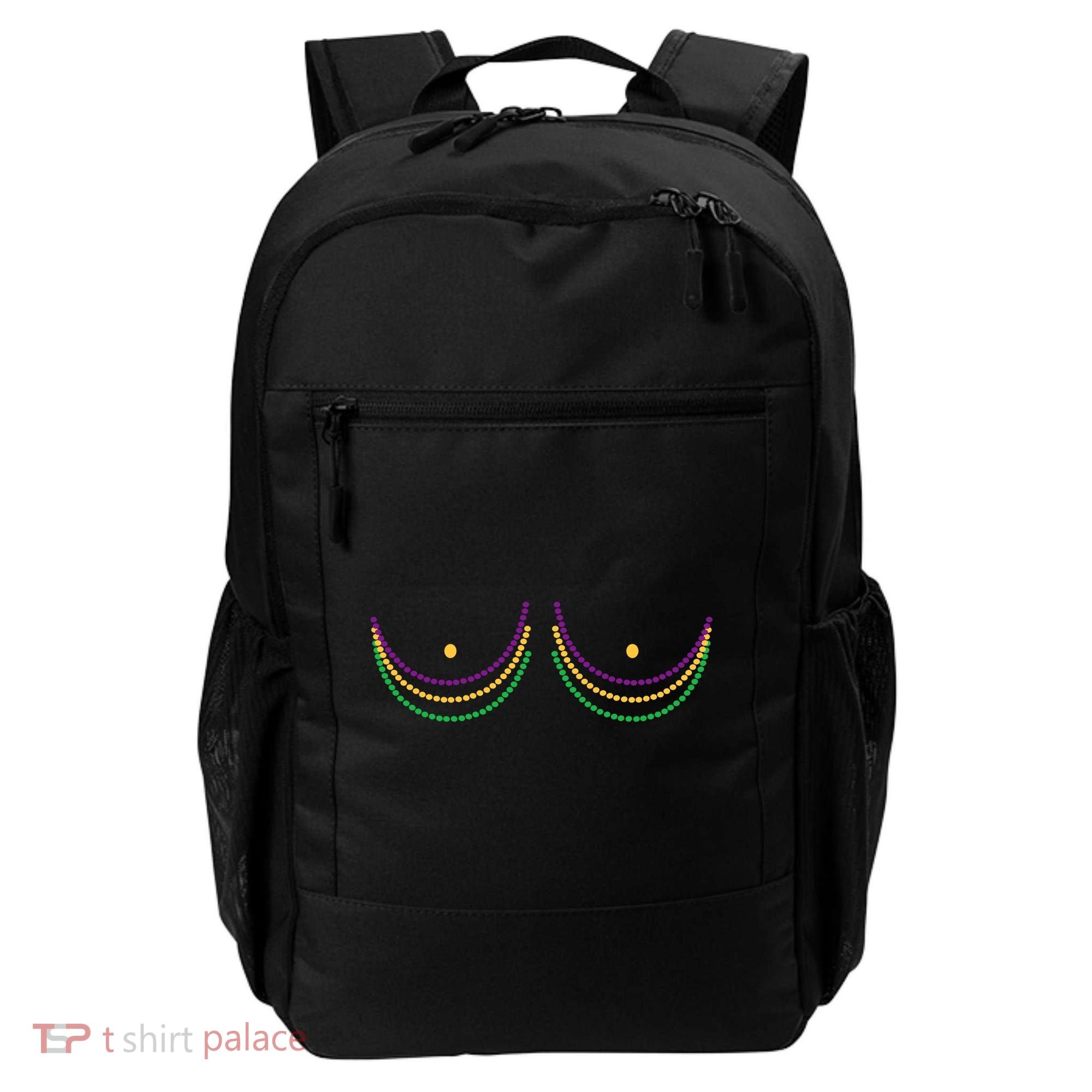 Mardi Gras Funny Beads Boobs Backpack