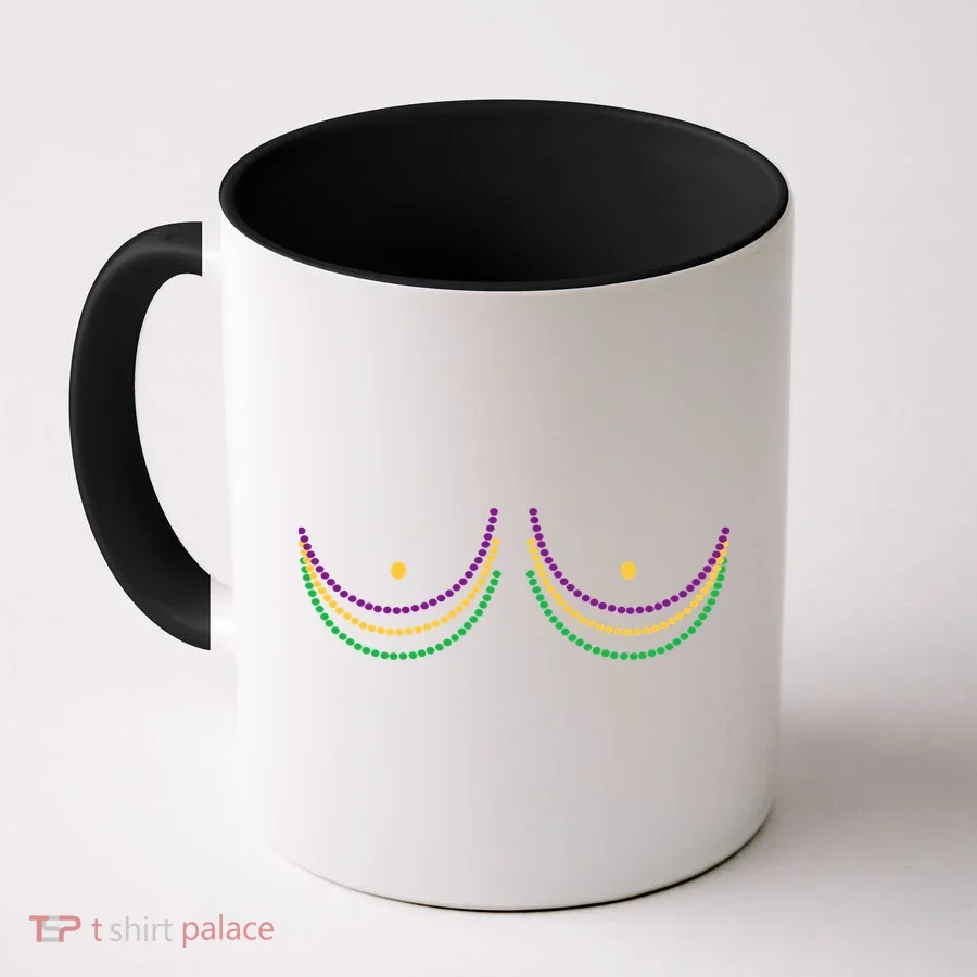 Mardi Gras Funny Beads Boobs Coffee Mug