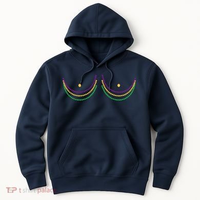 Mardi Gras Funny Beads Boobs Hoodie