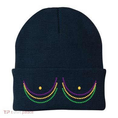 Mardi Gras Funny Beads Boobs Beanie