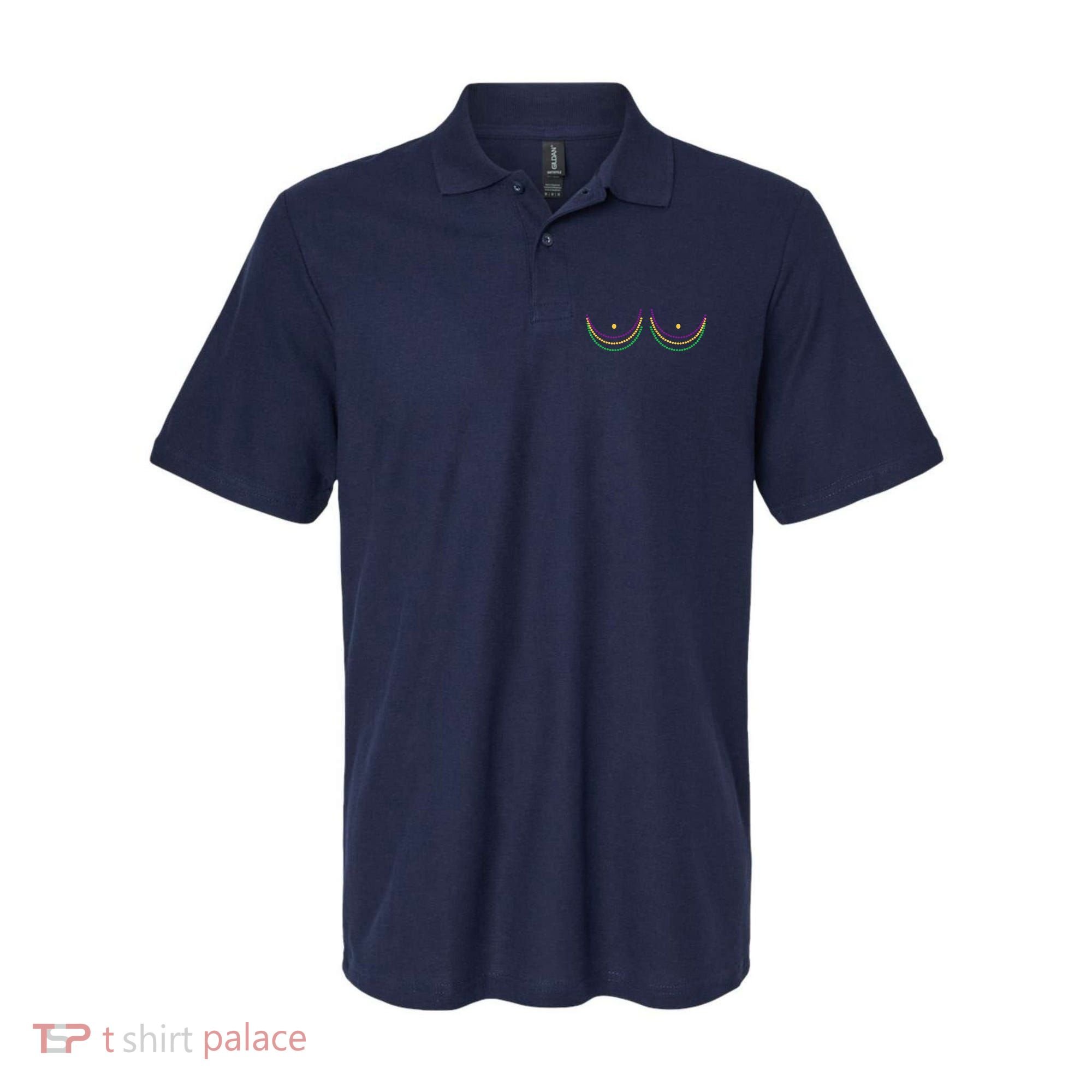 Mardi Gras Funny Beads Boobs Polo
