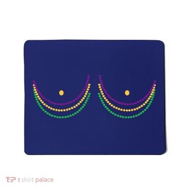 Mardi Gras Funny Beads Boobs Mousepad