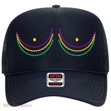 Mardi Gras Funny Beads Boobs Hat