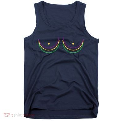 Mardi Gras Funny Beads Boobs Tank Top