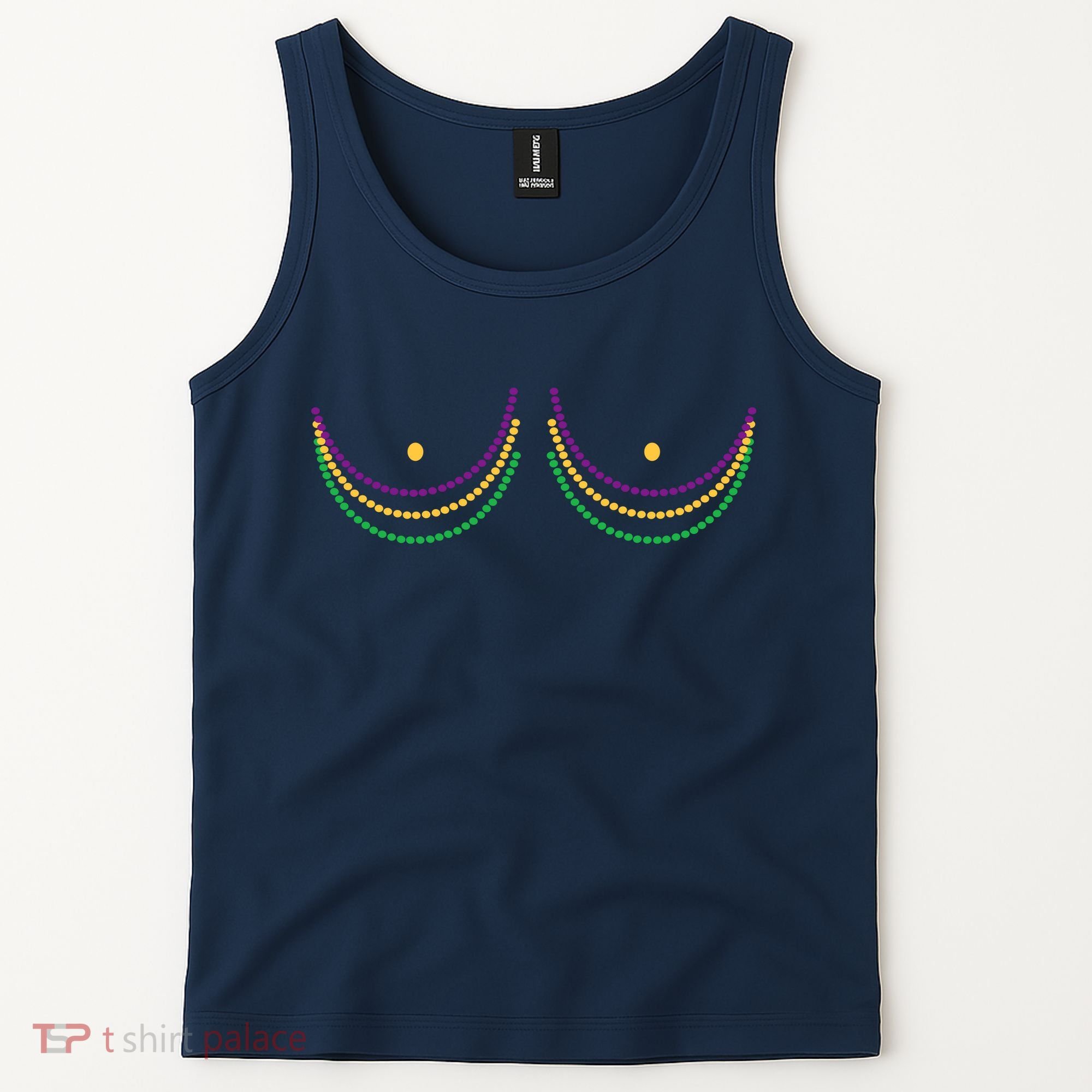 Mardi Gras Funny Beads Boobs Tank Top