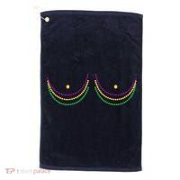 Mardi Gras Funny Beads Boobs Golf Towel thumb 0
