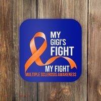 My Gigi's Fight My Fight Multiple Sclerosis Ms Warrior Gift Coaster thumb 0